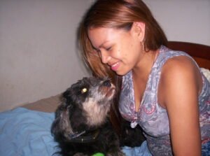 Dog and owner together, representing planning for senior pet healthcare costs
